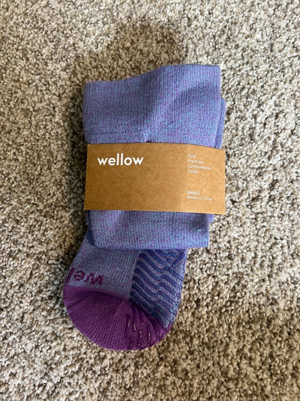 Wellow Women’s Grip Compression Socks - Purple Heather